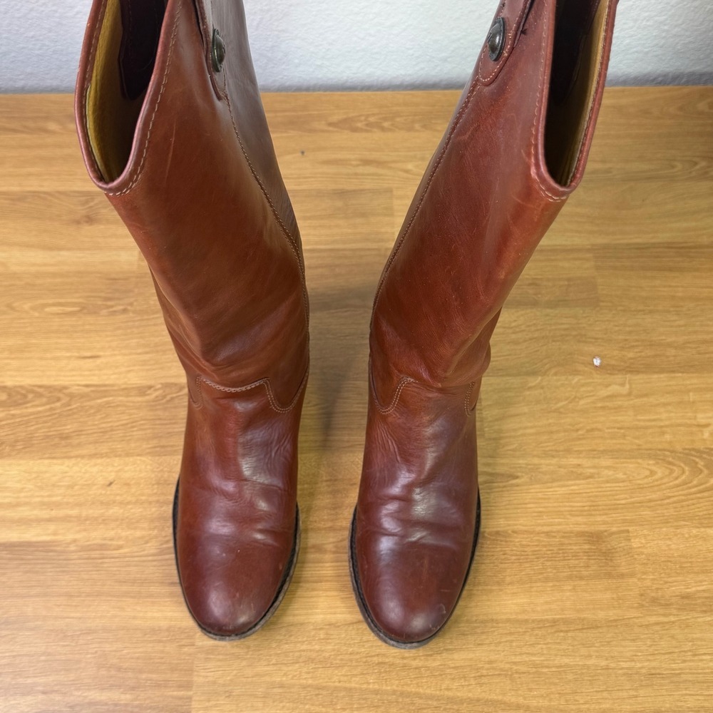 FRYE Melissa Brown Leather Boots Size 7B - Picture 8 of 9